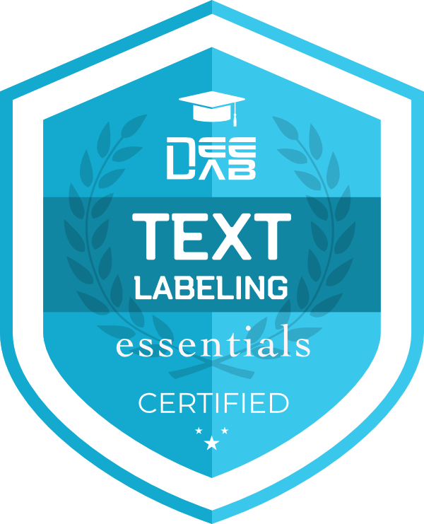 Text Labeling Essentials badge